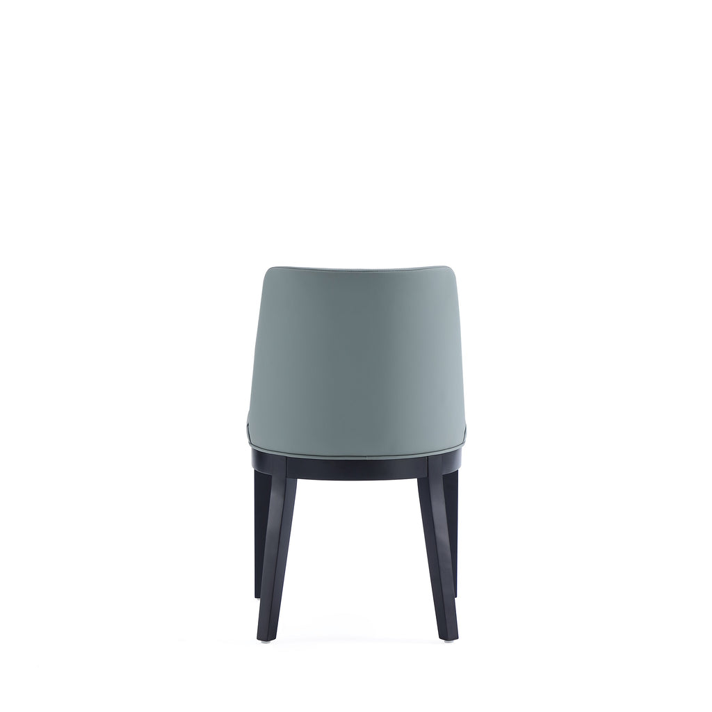 Gansevoort Wood Vegan Leather Dining Chair in Pewter - Set of 2