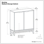 Banting 39 inch Wide Solid Wood Medium Storage Cabinet