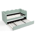 Cozy Gingham Daybed with Trundle Twin Size Sofa Bed