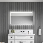 48" x 28" LED Bathroom Mirror with Front and Backlight