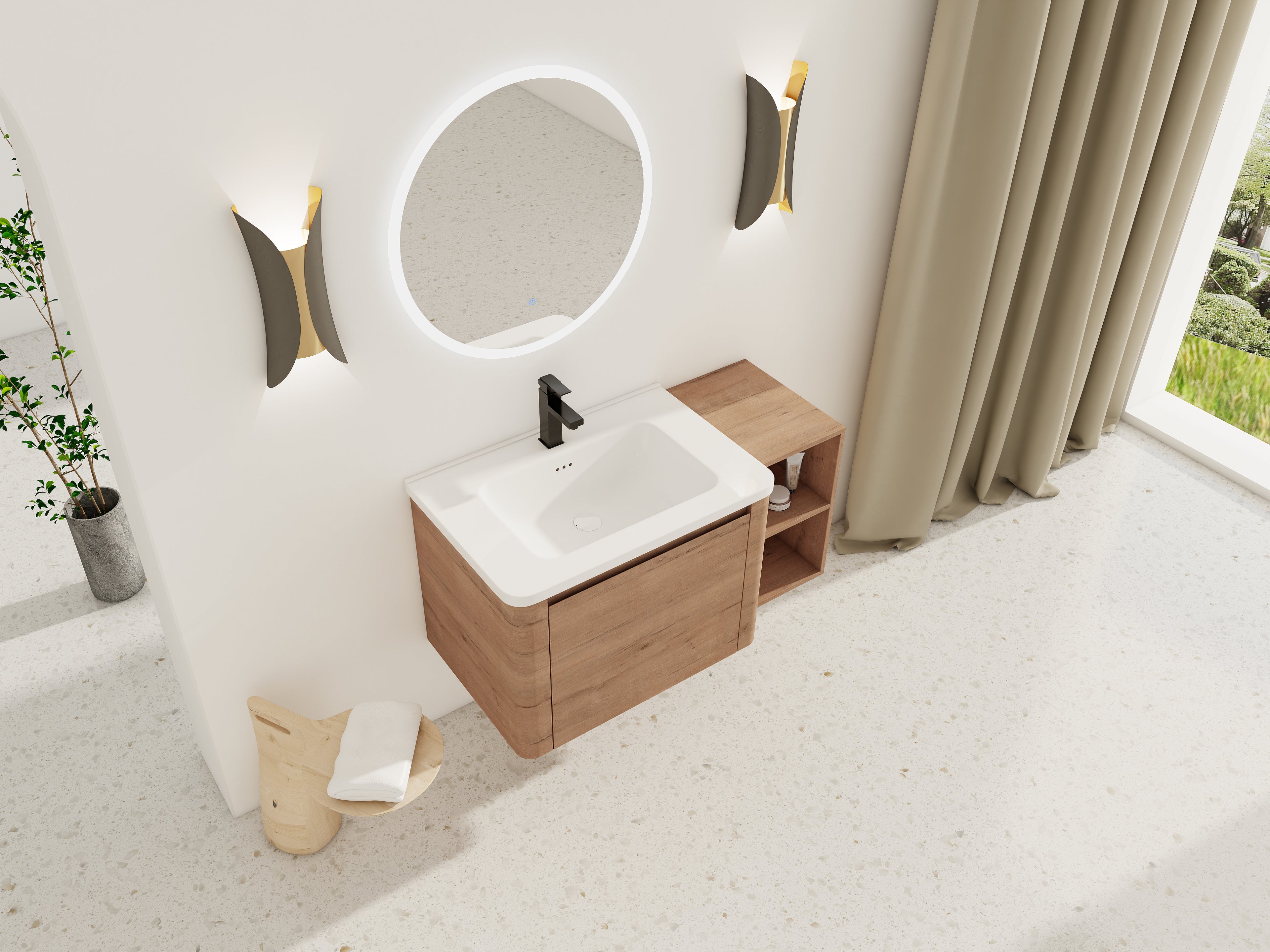 40" Wall-Mounted Bathroom Vanity