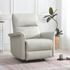 Manual Rocker Recliner Chair for Adults - PU Light Gray