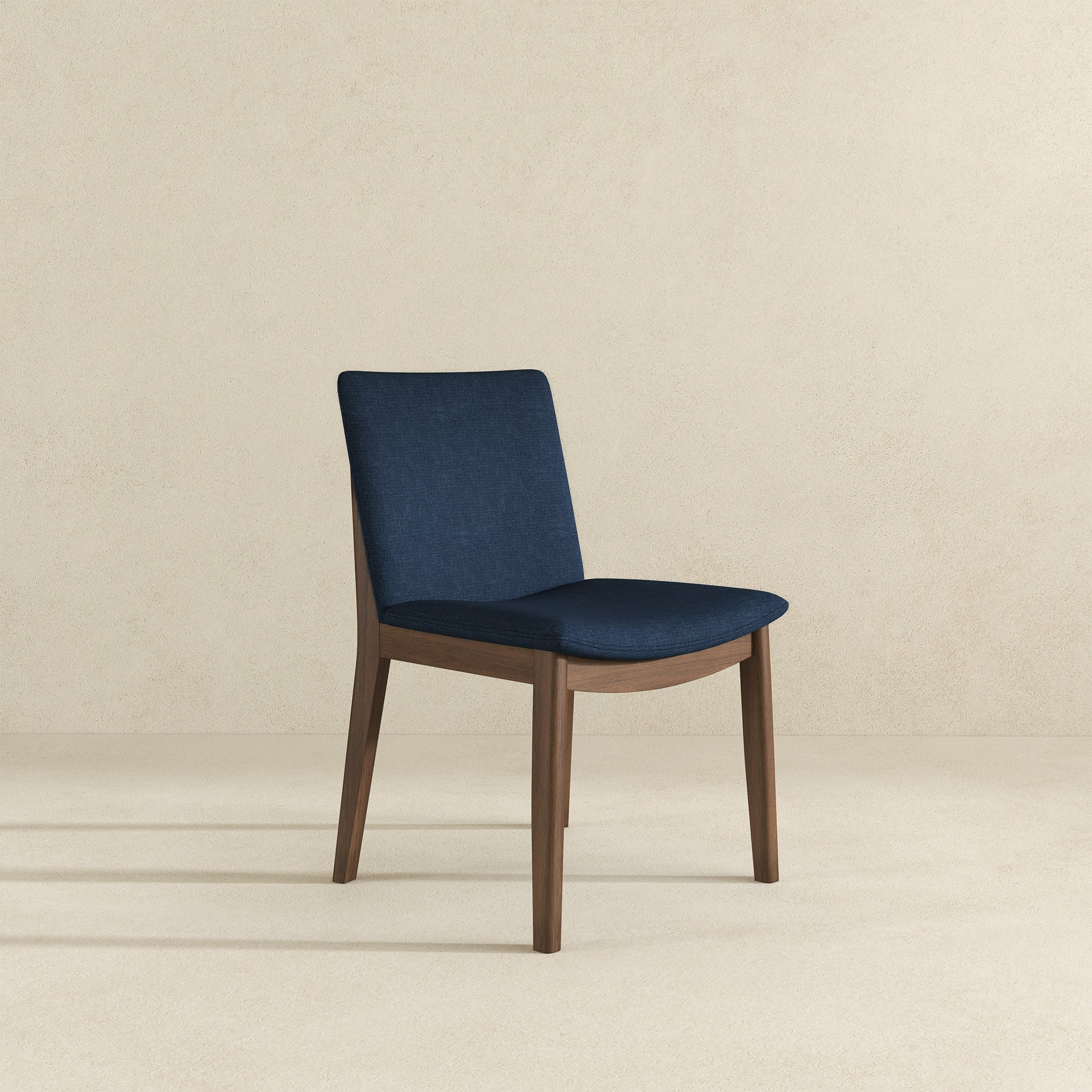 Laura Blue Linen Solid Wood Dining Chair Set of 2
