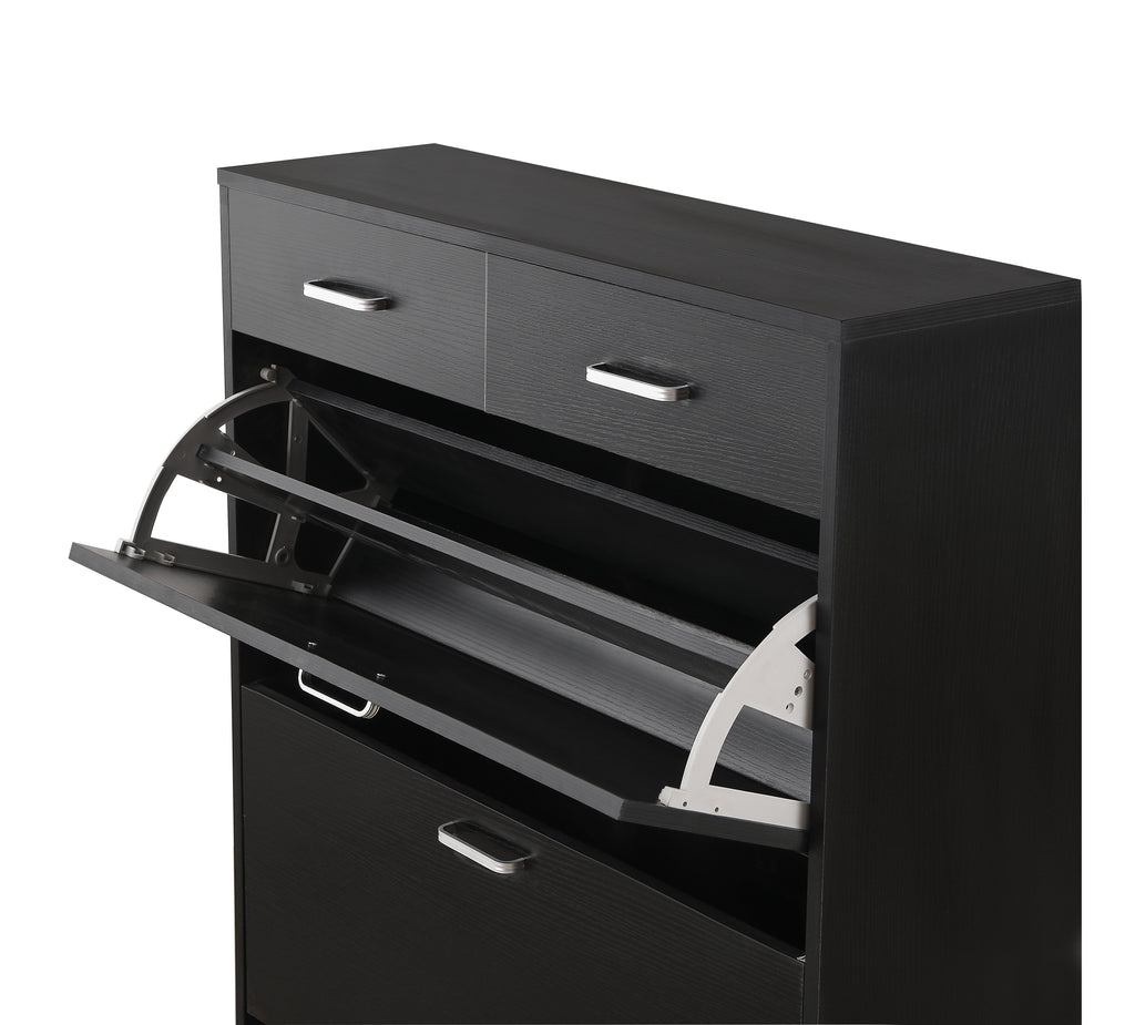 Large Size Shoe Cabinet - Modern Tipping Bucket Organizer