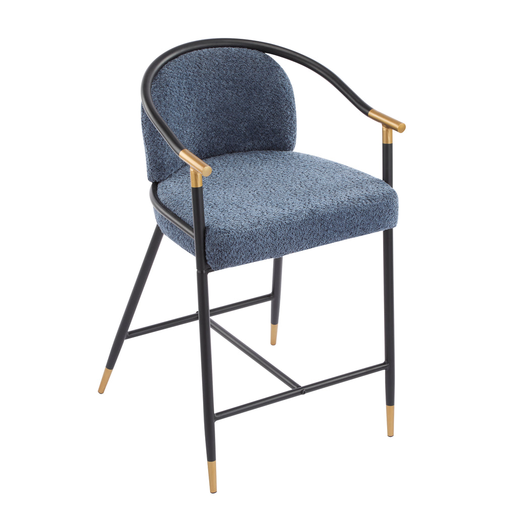 26" H Upholstered Counter Stool Set of 2 - Navy