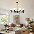 8-Light Frosted Glass Farmhouse Chandelier