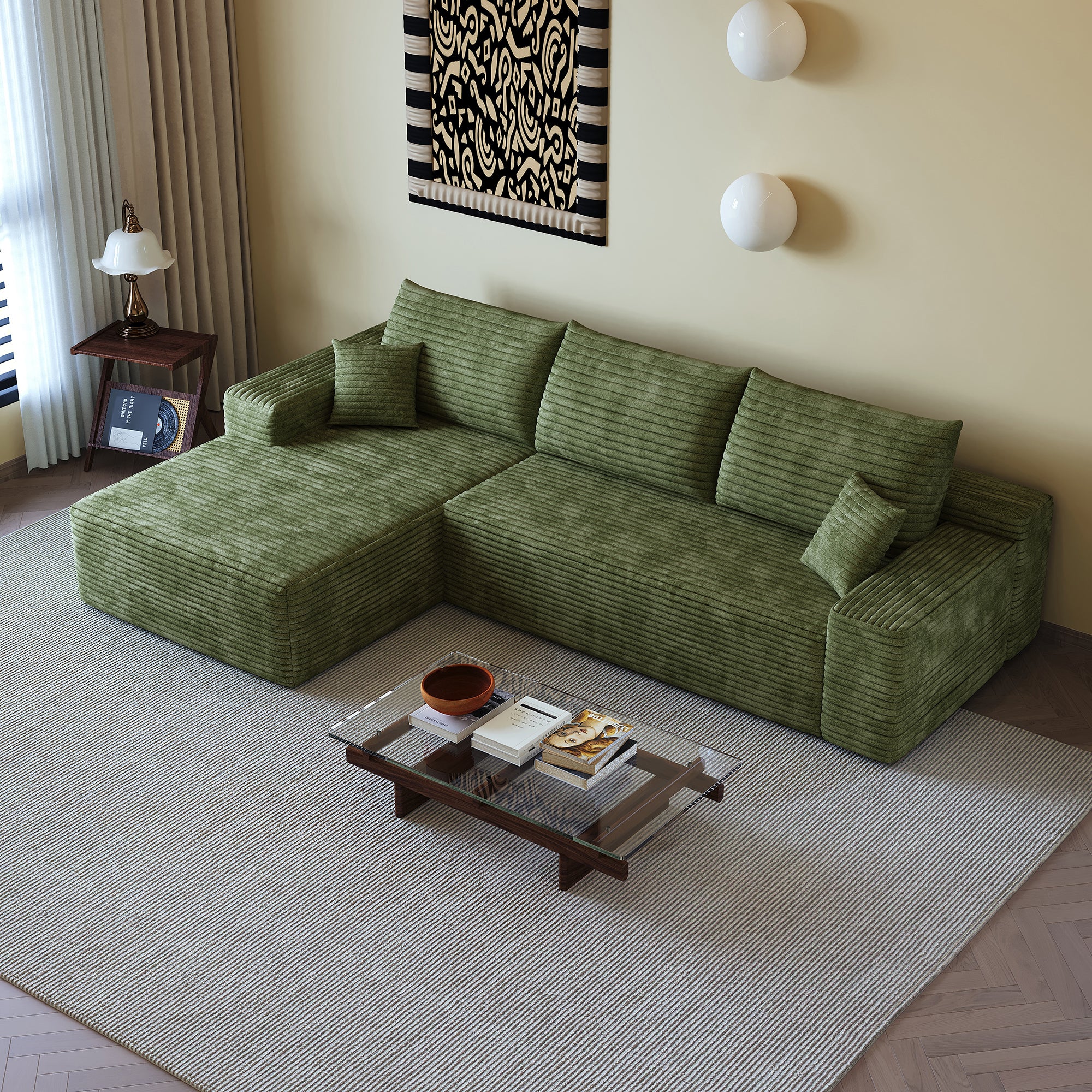 107" Cloud Sectional Couch with L-Shape Chaise