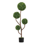 4FT Tall Artificial Boxwood Topiary Tree - Large Faux