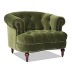 La Rosa Victorian Tufted Upholstered Accent Chair, Olive