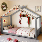 Twin House Floor Bed with Support Slats