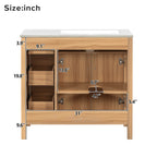 36" Wood Bathroom Vanity with Solid Wood Frame