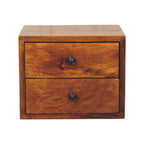 Solis Chestnut Nightstand - Wall-Mounted, 2-Drawers