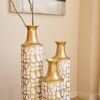 Decorative Metal Vases Set of 3
