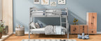 Twin Over Full Bunk Bed with Ladder, Safety Guardrail