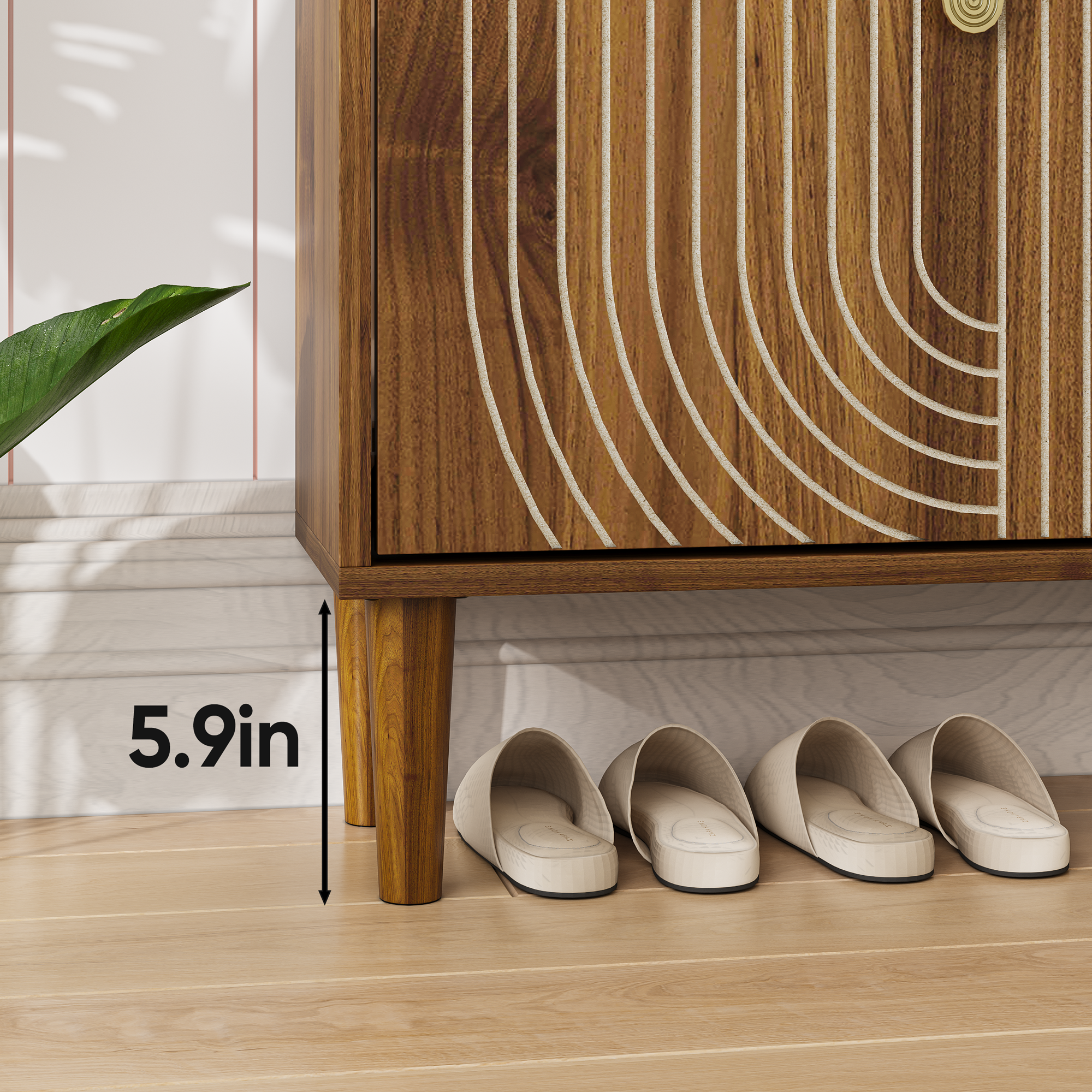 Shoe Storage Cabinet with 2 Flip Drawers