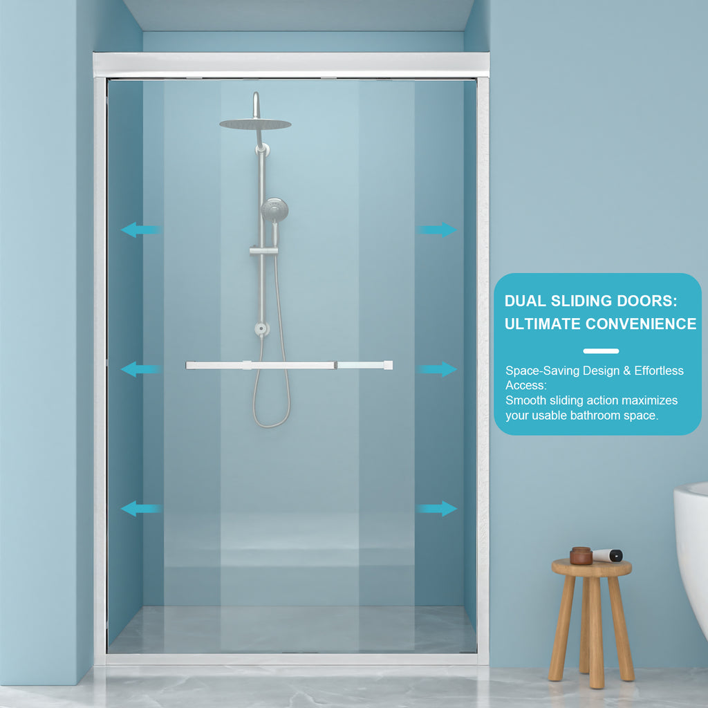 Semi-Frameless Bypass Sliding Shower Door