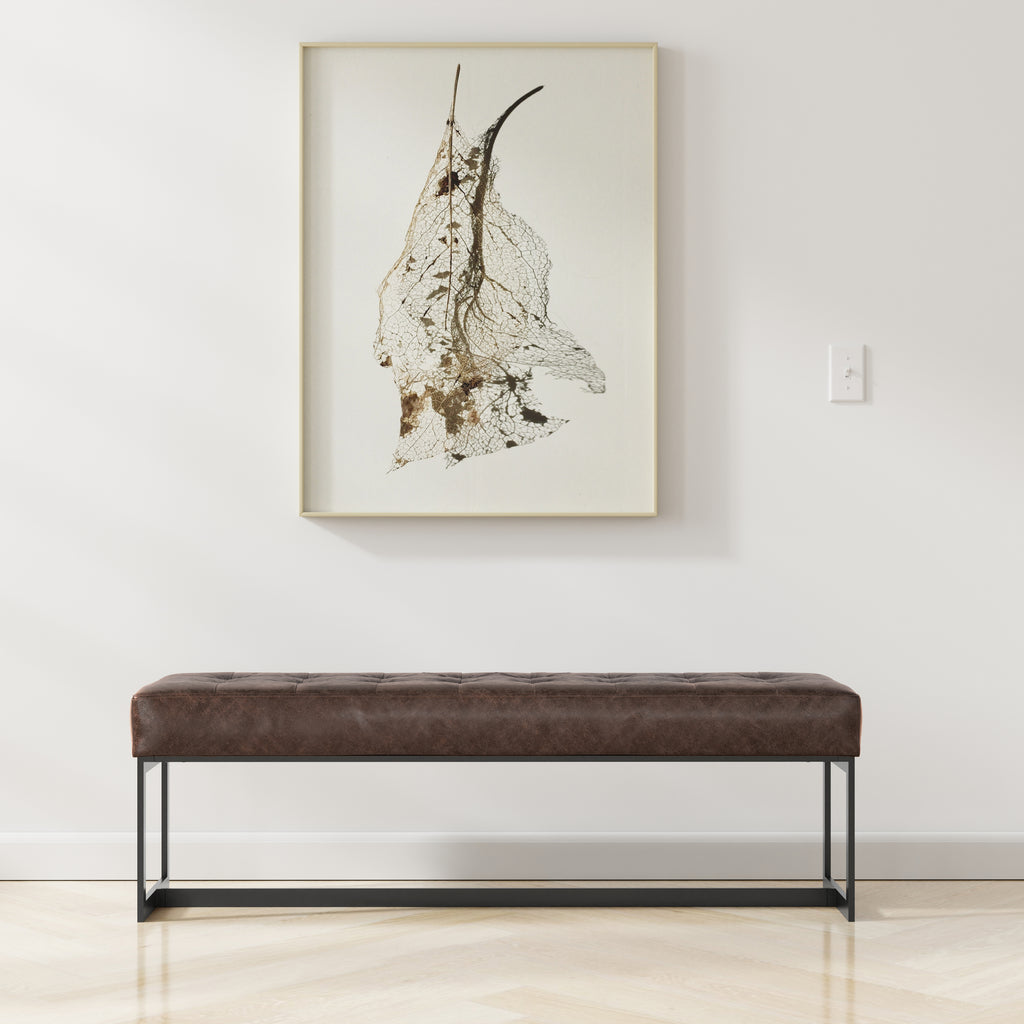 Penelope Leather Ottoman Bench