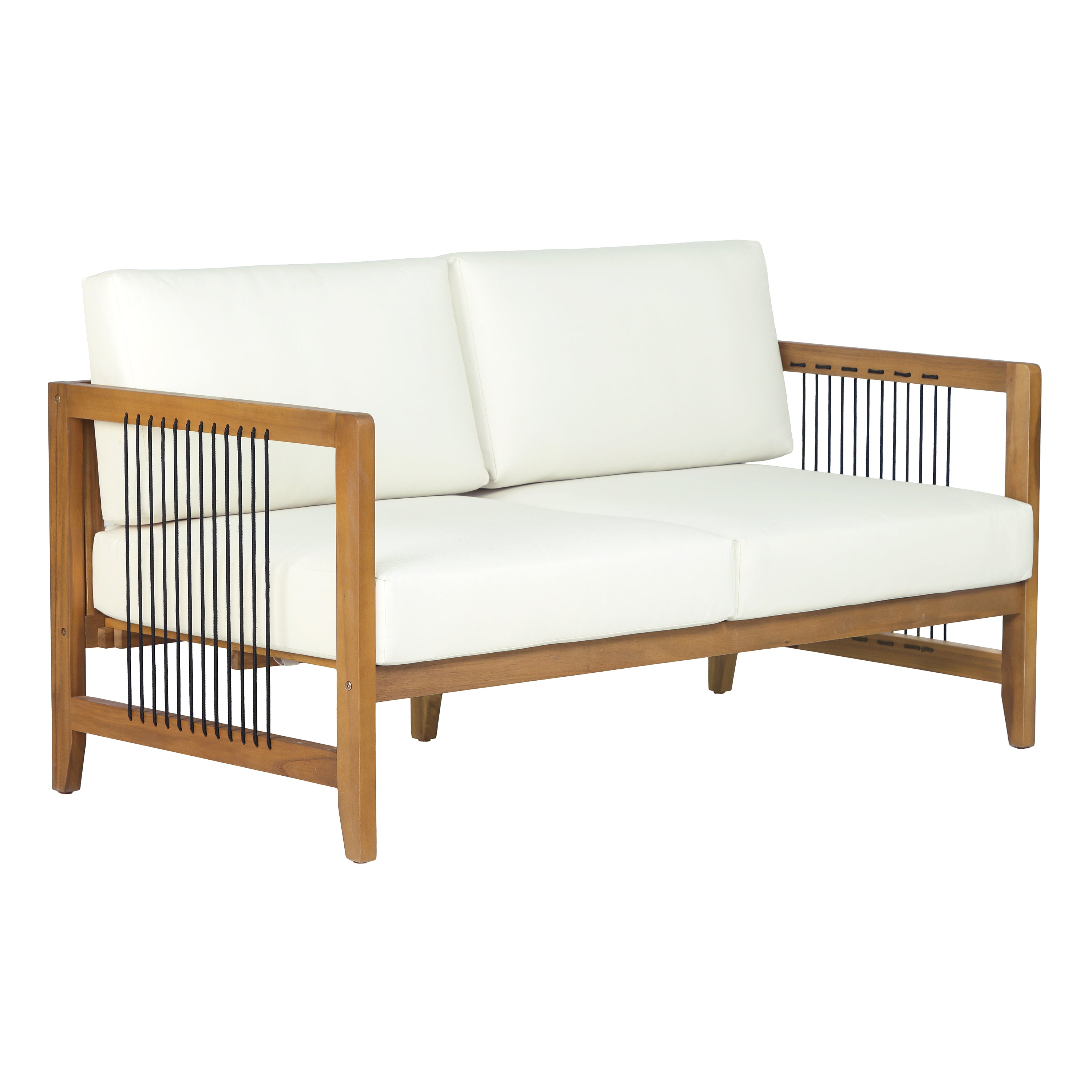 4-Piece Acacia Wood Outdoor Patio Sofa Set