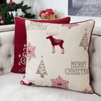 Merry Christmas Embroidered Poly Pillow