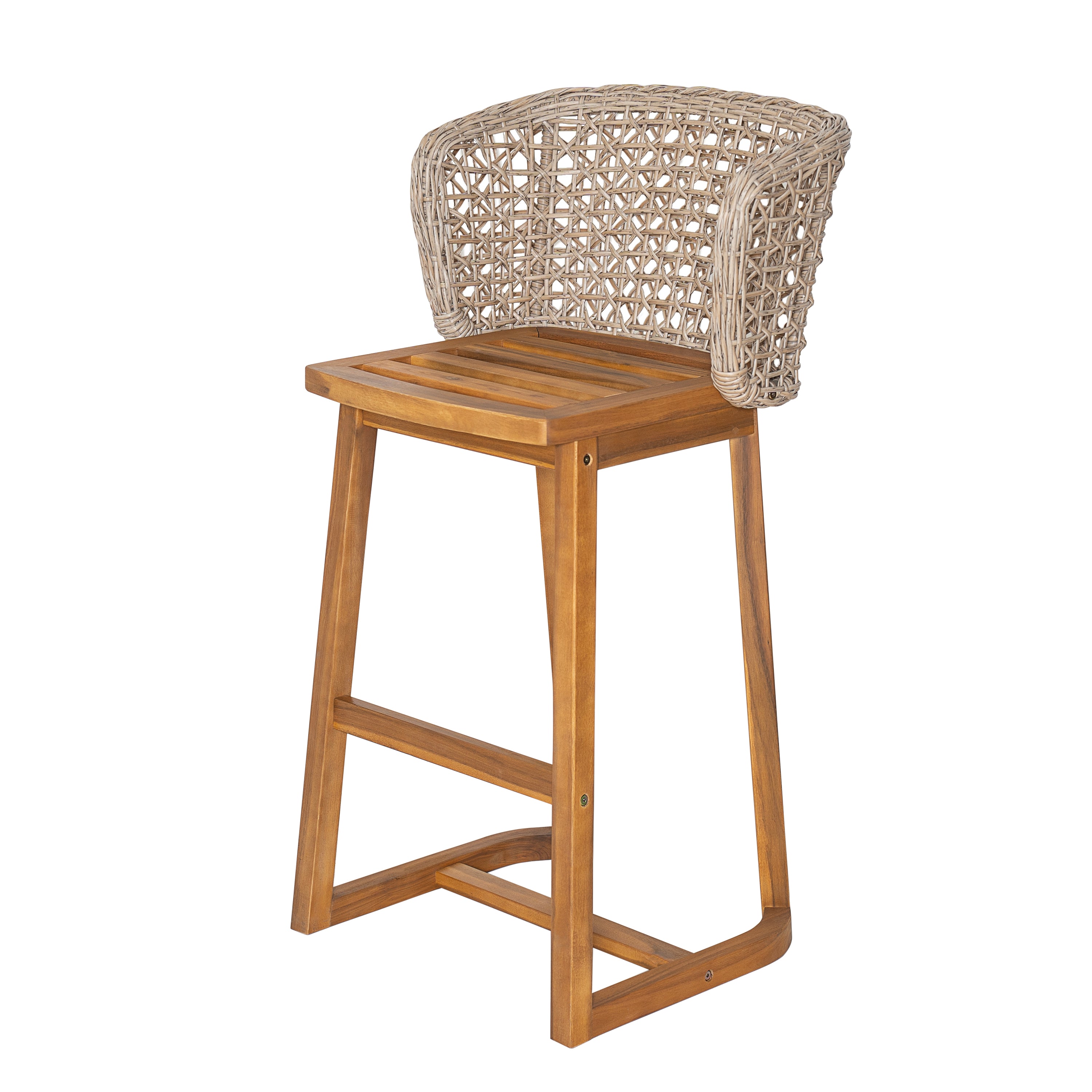 Outdoor Acacia Wood Bar Stools (4 PCS)