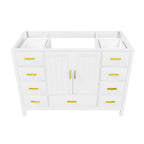 48" Bathroom Vanity Base Cabinet with Soft-Close Double Doors & 9 Smooth Drawers