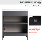30" Freestanding Bathroom Vanity & 2 Soft-Close Cabinet Doors