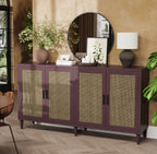 70" Rattan Buffet Cabinet with Storage