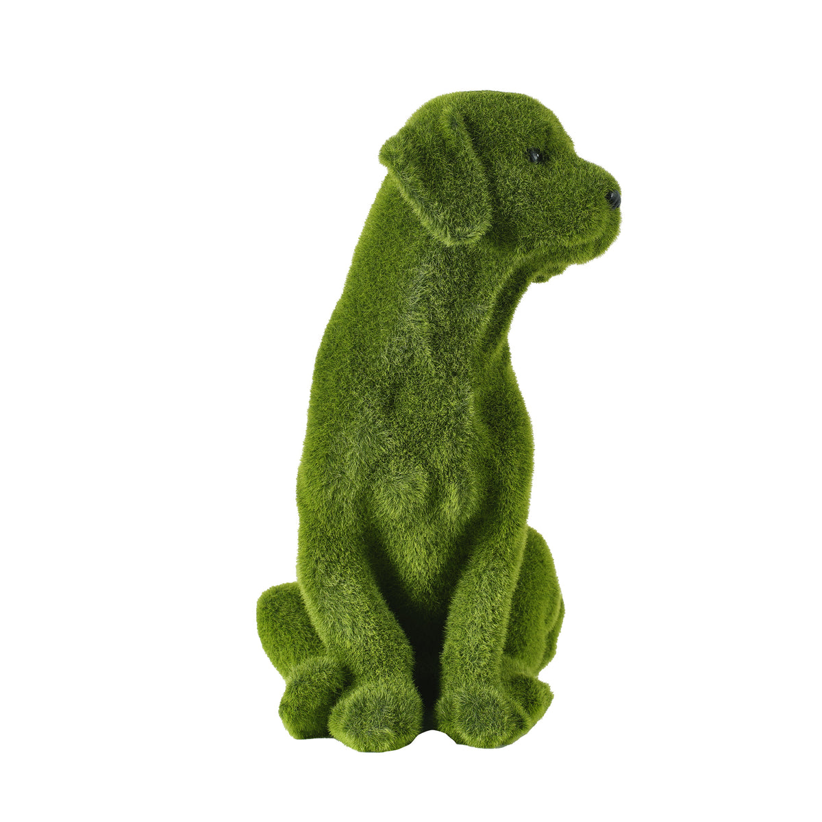 13.4" Garden Statue, Flocked Dog Figurine Style B, Resin