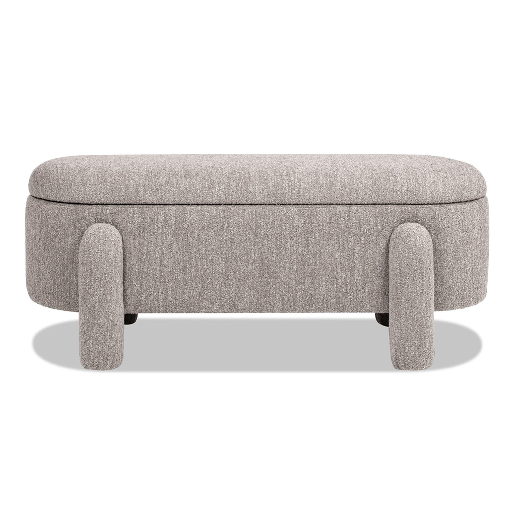 Hugo 49" Oval Fully Upholstered Storage Bench in Boucle
