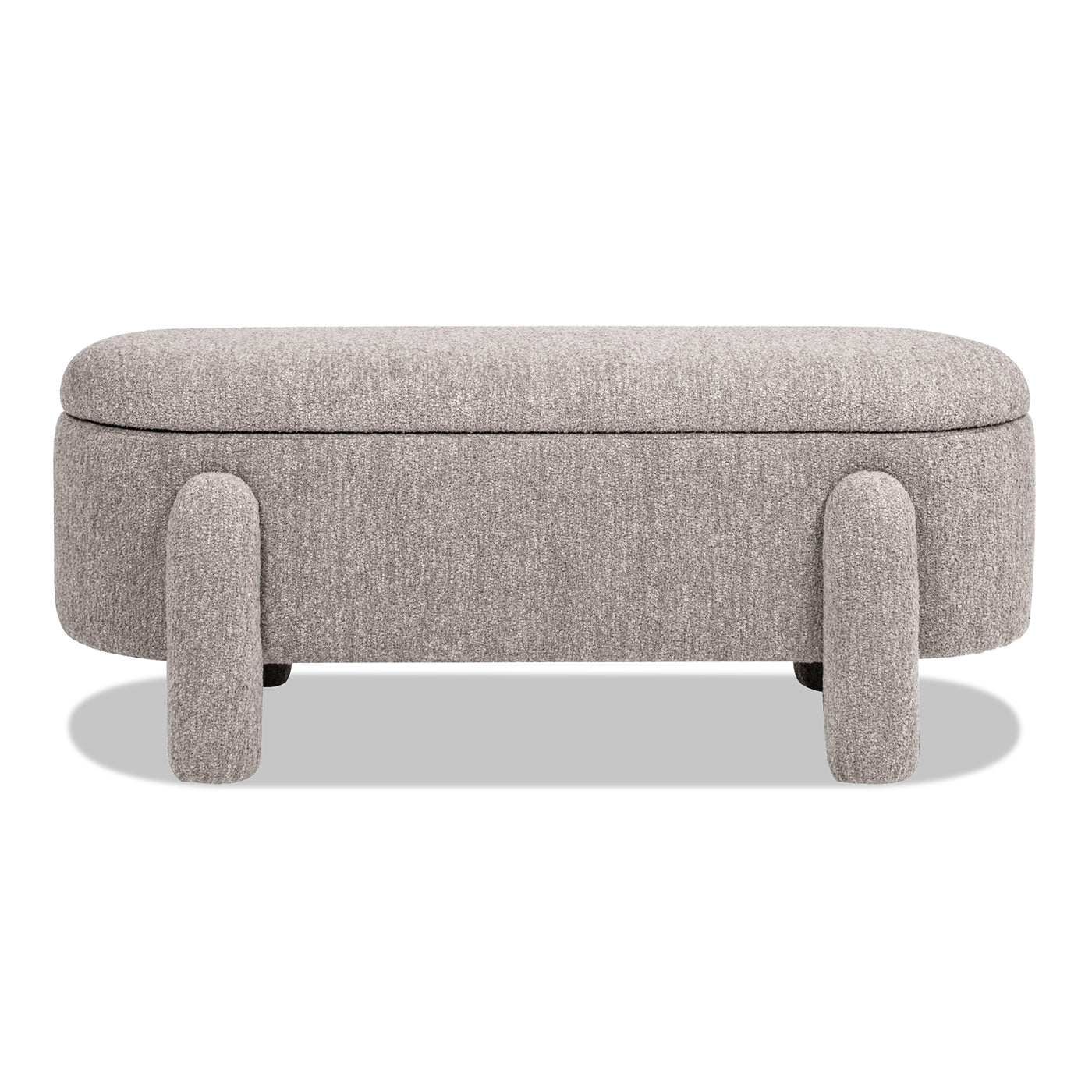 Hugo 49" Oval Fully Upholstered Storage Bench in Boucle