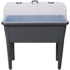 Raised Garden Bed with Ventilated Transparent Greenhouse Lid