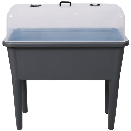 Raised Garden Bed with Ventilated Transparent Greenhouse Lid