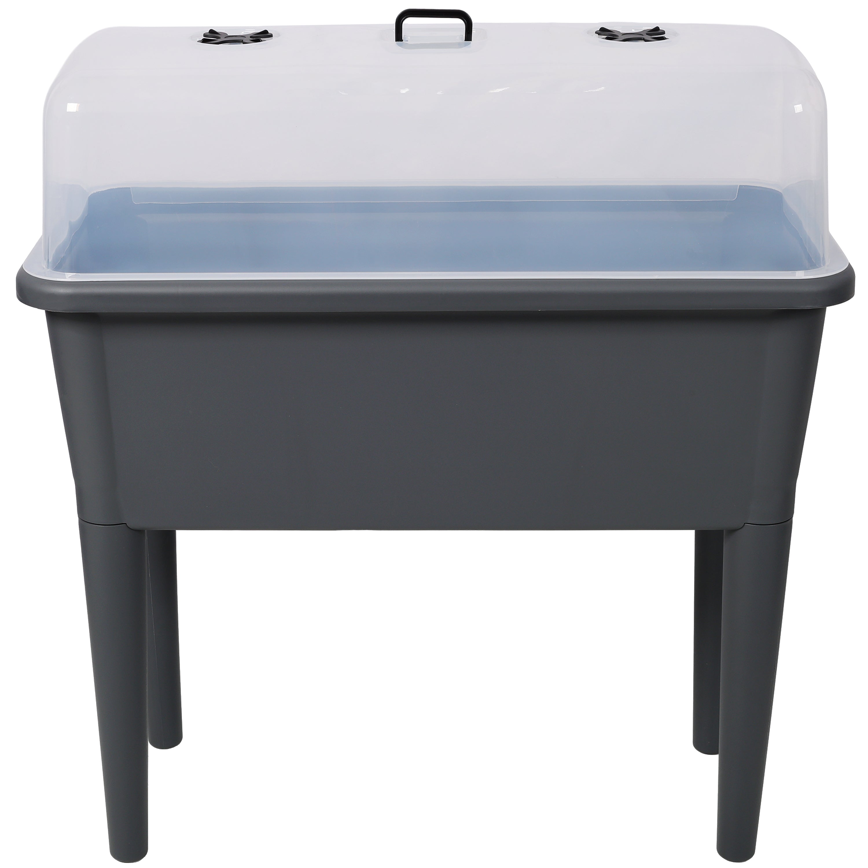 2 PCS Raised Garden Bed with Ventilated Transparent Greenhouse Lid