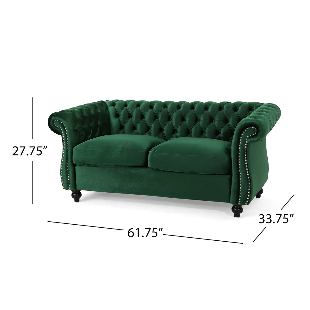 Chesterfield Style Loveseat Sofa