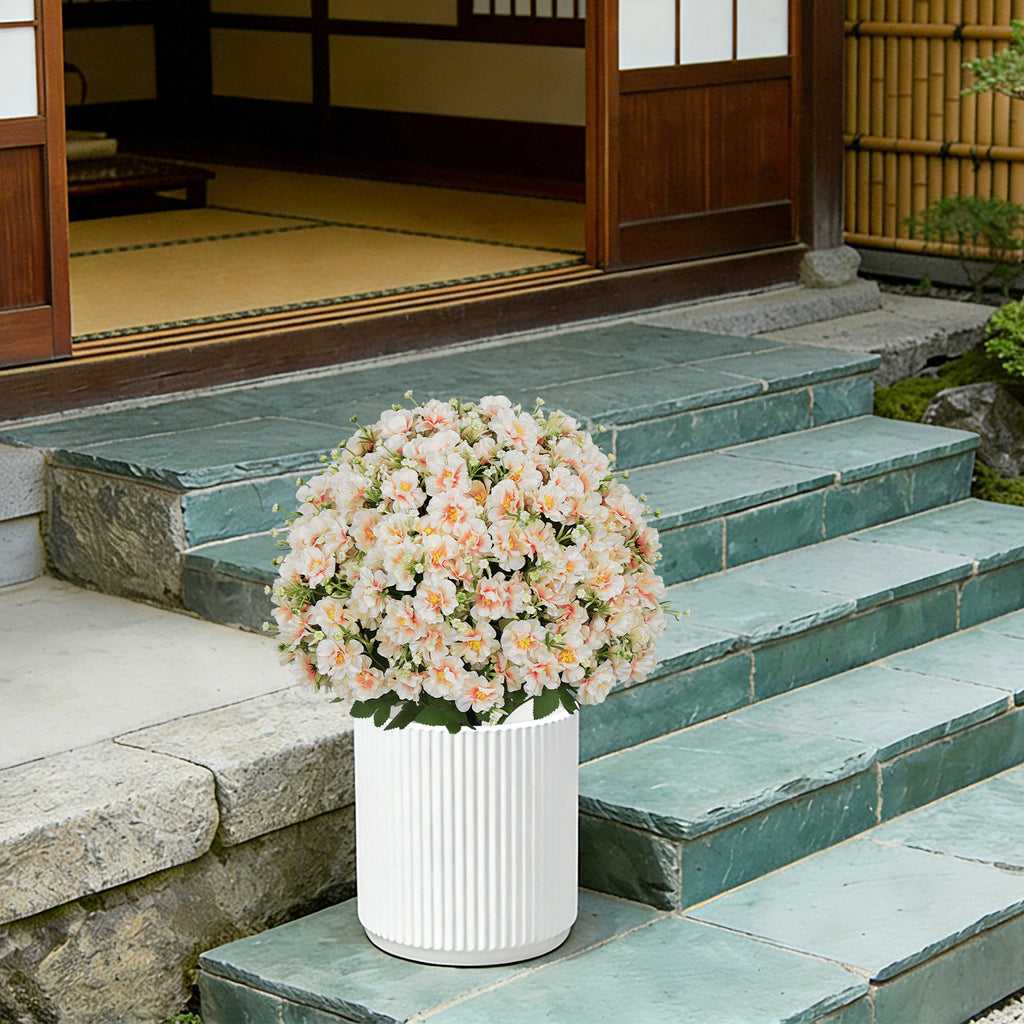 24-Inch Faux Flower Artificial Snow Lotus Potted Plant