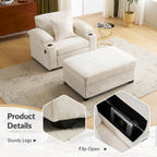 Ergonomic Oversized Chair with Ottoman