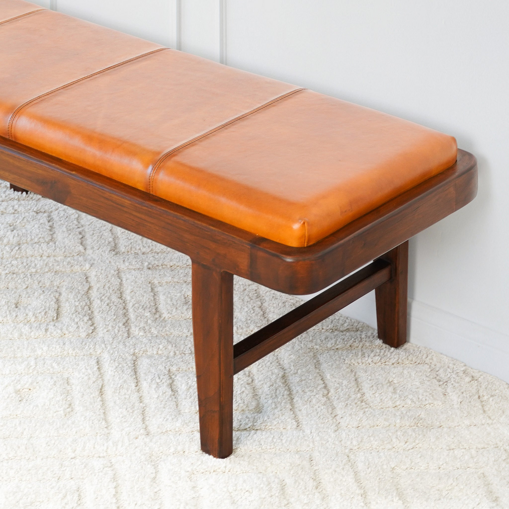 Maddox Mid-Century Modern Upholstered Bench