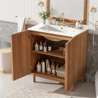 29.9-Inch Traditional Bathroom Vanity with Ceramic Sink