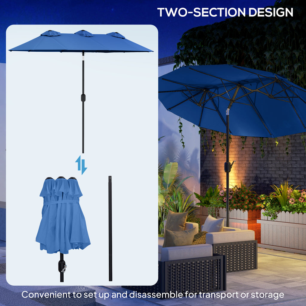 Outsunny 9.5' Double-Sided Patio Umbrella