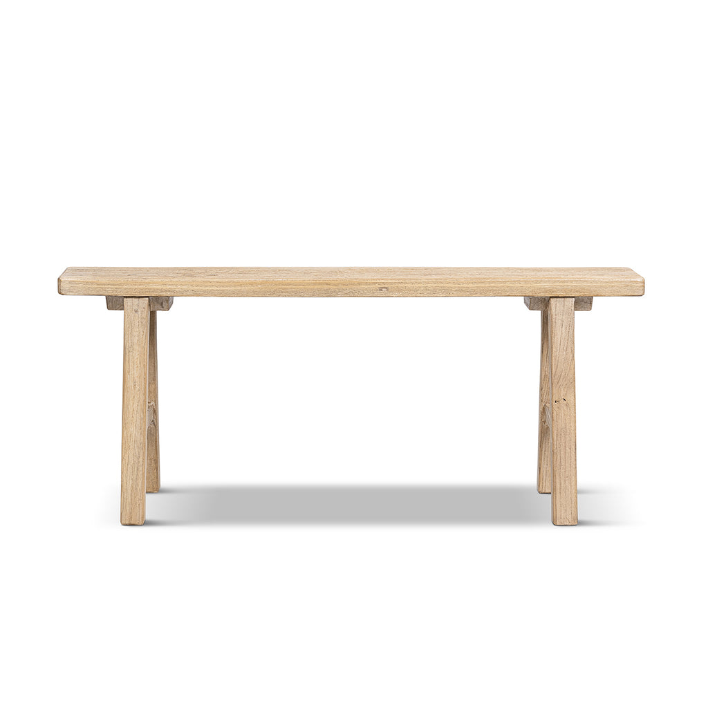 Linden 47" Solid Reclaimed Elm Wood Bench, Light