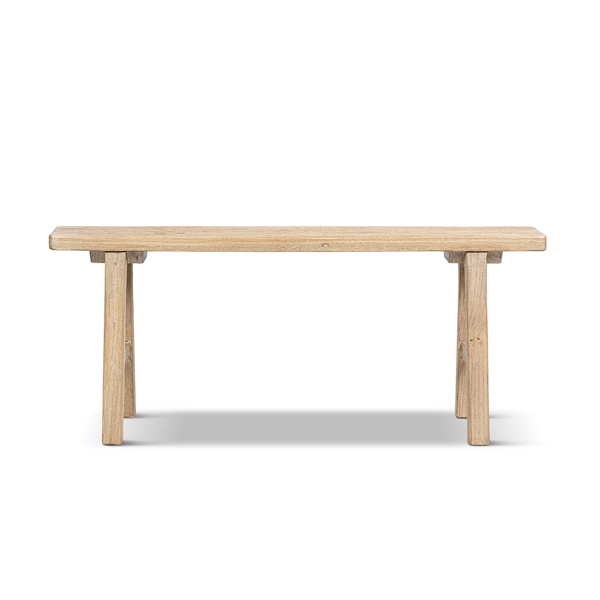 Linden 47" Solid Reclaimed Elm Wood Bench, Light