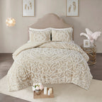 King/Cal King 3 Piece Tufted Cotton Duvet Cover Set