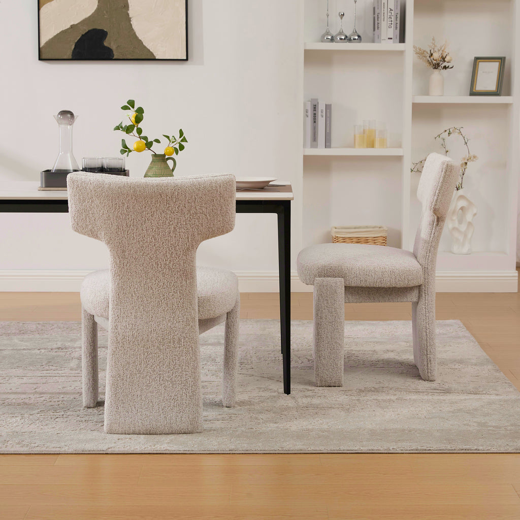 Modern Upholstered Chenille Dining Chair Set of 2