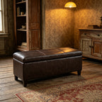 50.25 Inch Wide Contemporary Rectangle Storage Ottoman Bench