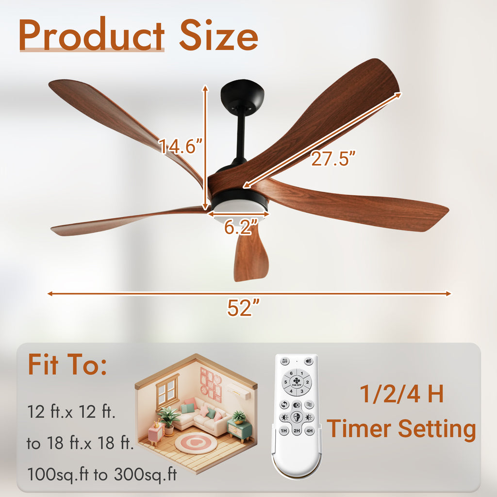 52 Inch Ceiling Fan with Light