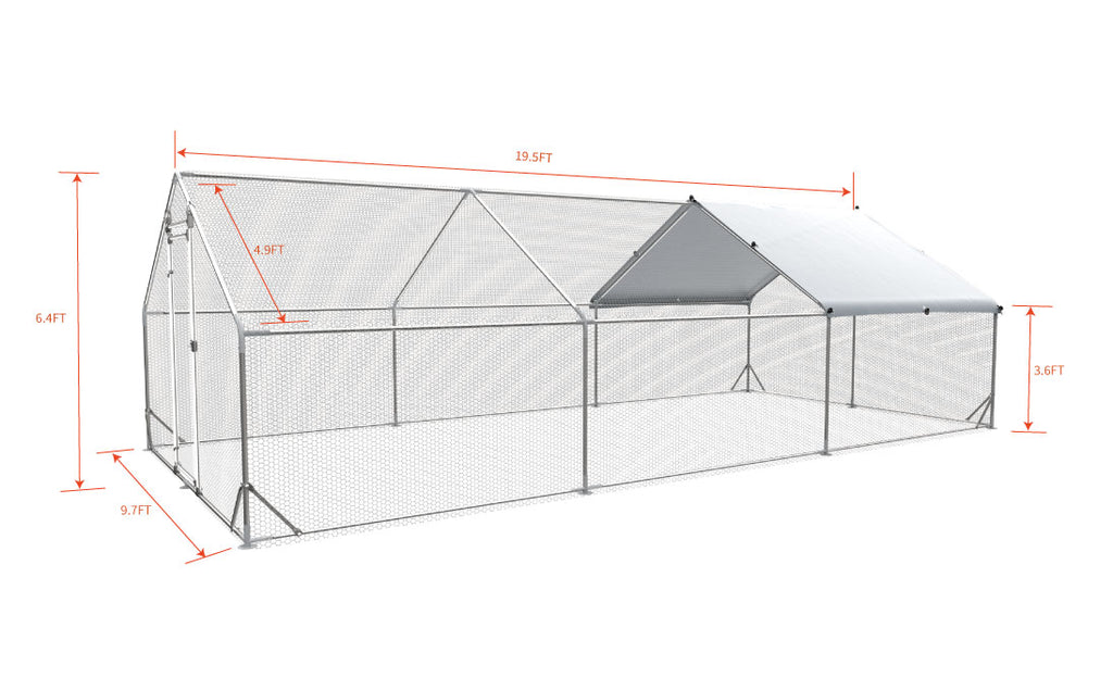 Large Metal Chicken Coop Walk-In Poultry Cage