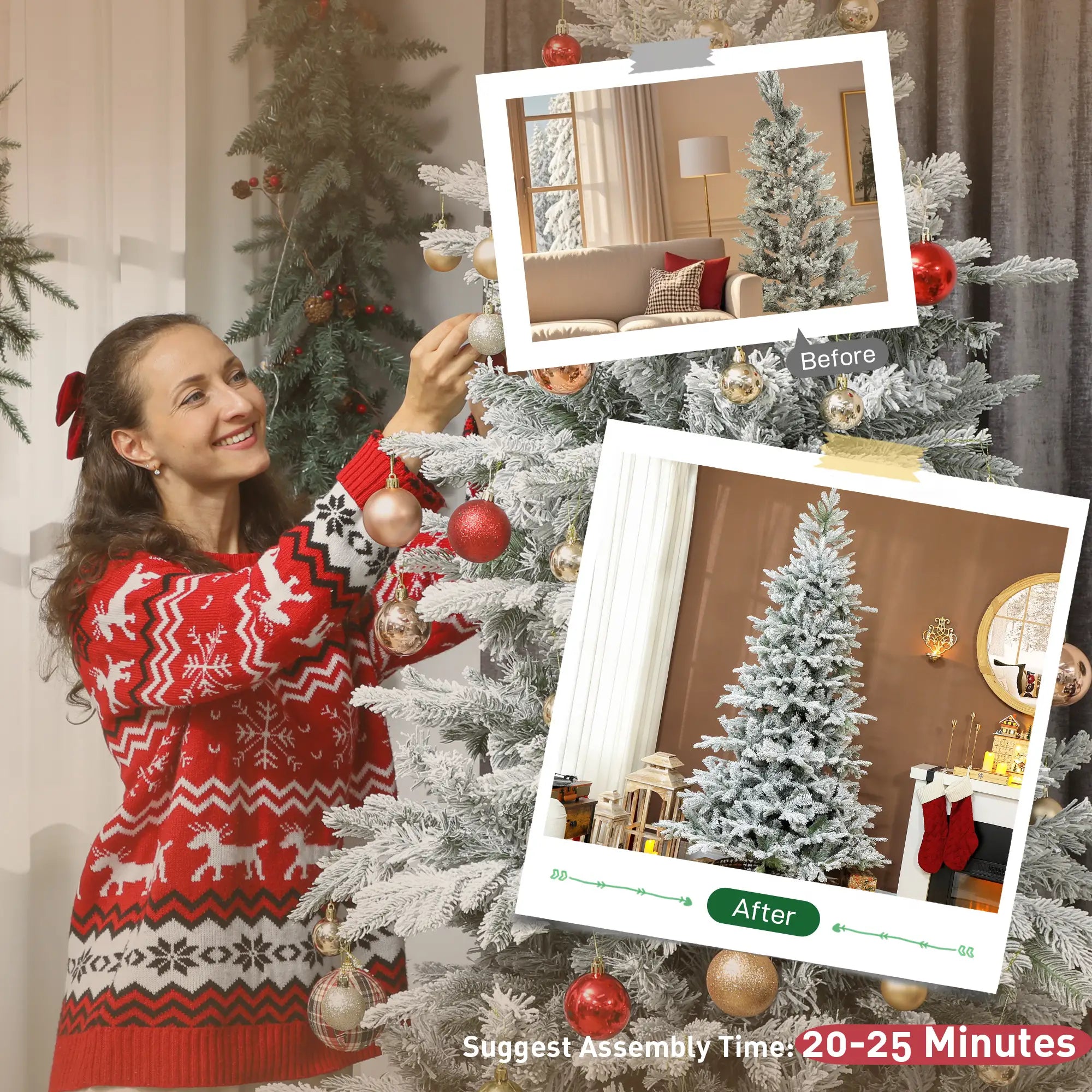 7.5 ft Artificial Frosted Christmas Tree