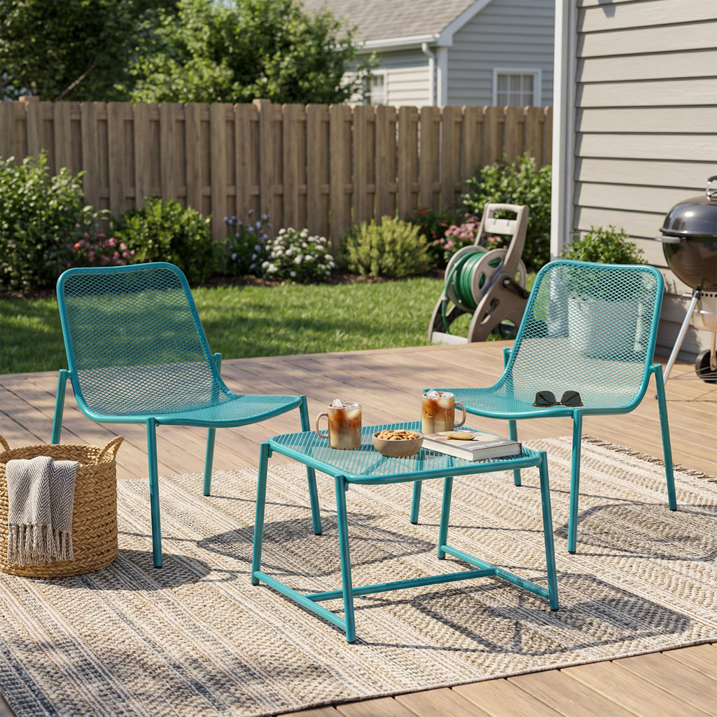Kincaid Outdoor 3-Piece Conversation Set with Iron Frame