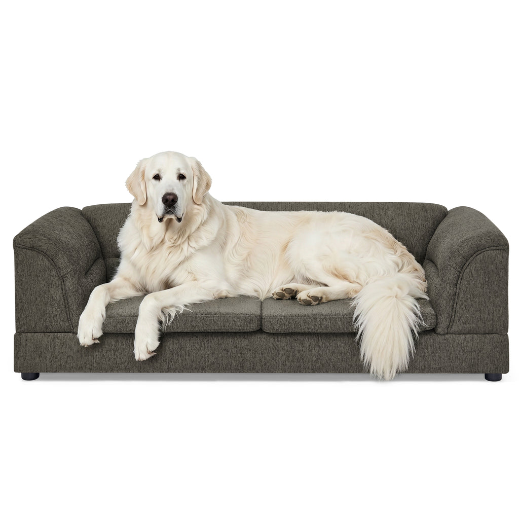 Oversized Pet Sofa, Curved Armrest Rectangular Dog Sofa
