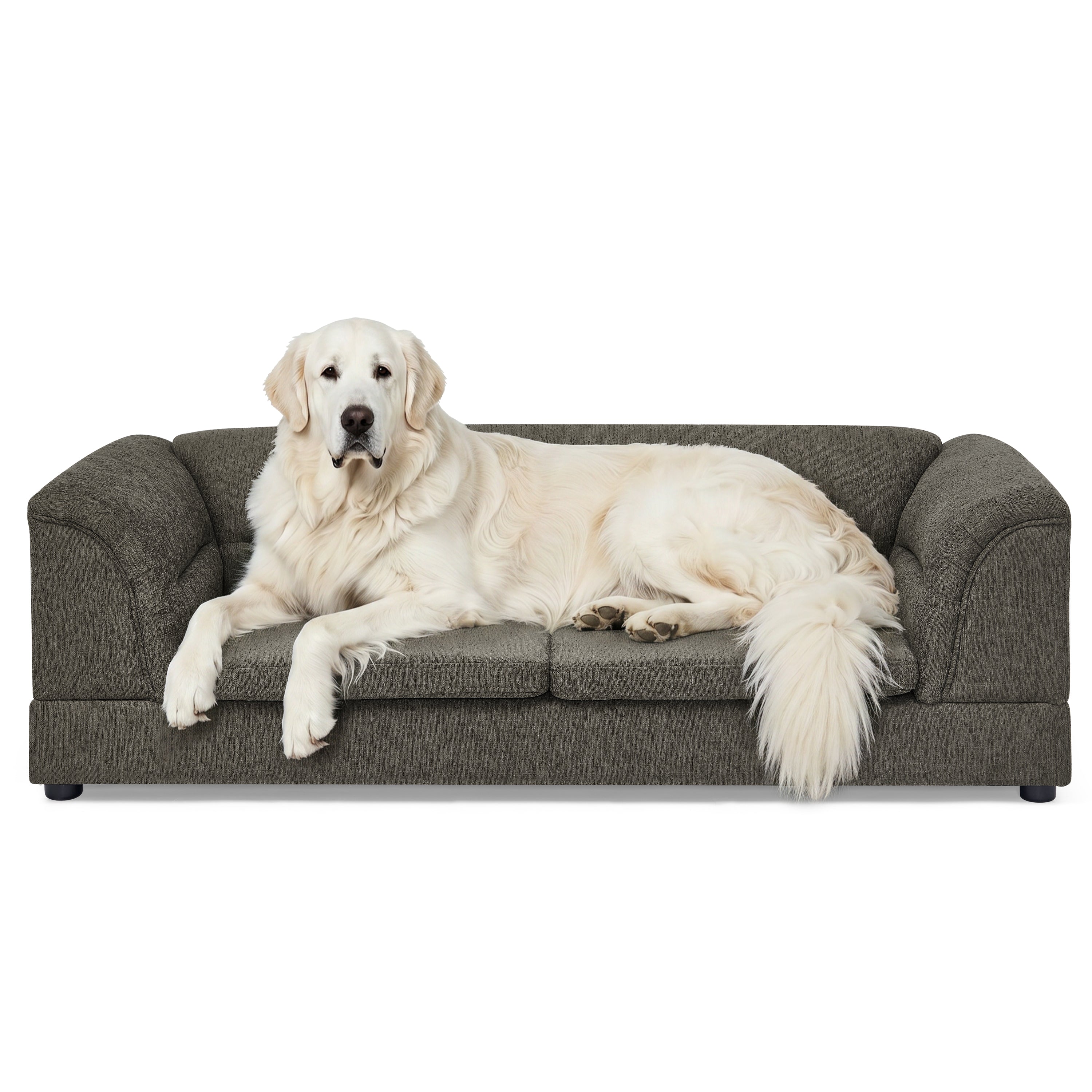 Oversized Pet Sofa, Curved Armrest Rectangular Dog Sofa